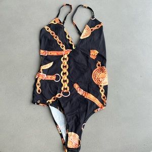 SHEIN chain and buckle body suit